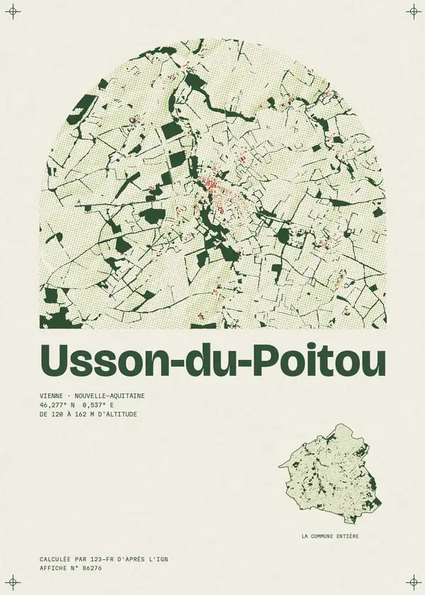 Affiche de Usson-du-Poitou, calculée par 123-fr d'après l'IGN