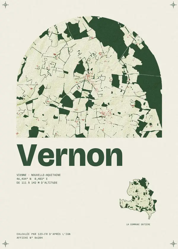 Affiche de Vernon, calculée par 123-fr d'après l'IGN