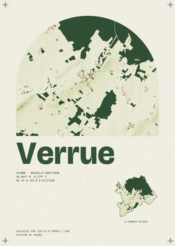 Affiche de Verrue, calculée par 123-fr d'après l'IGN