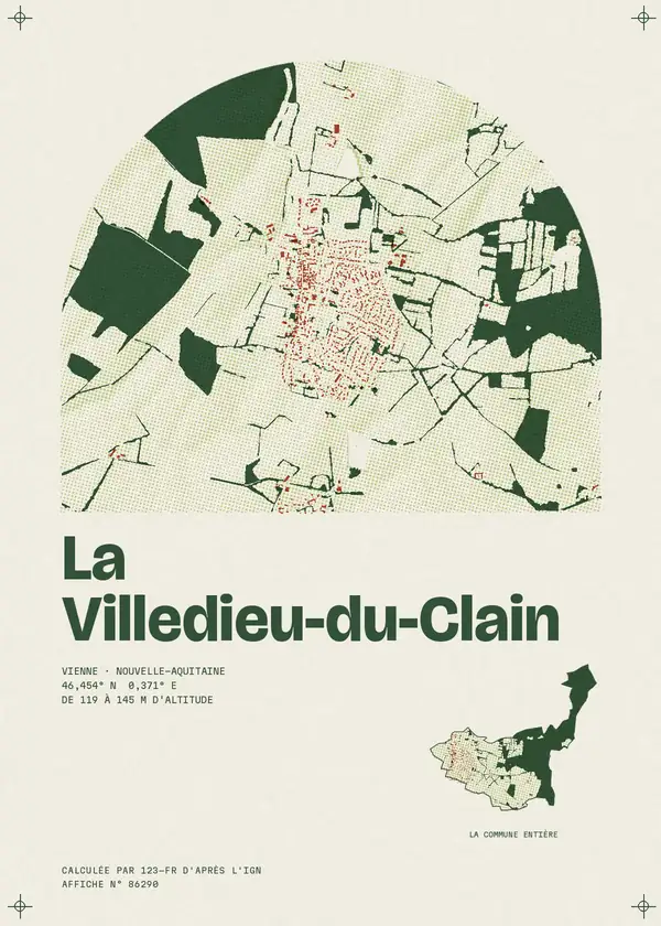 Affiche de La Villedieu-du-Clain, calculée par 123-fr d'après l'IGN