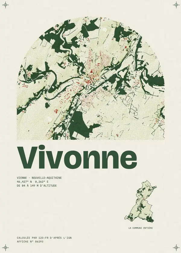 Affiche de Vivonne, calculée par 123-fr d'après l'IGN