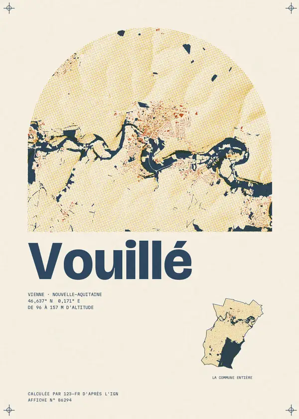 Affiche de Vouillé, calculée par 123-fr d'après l'IGN