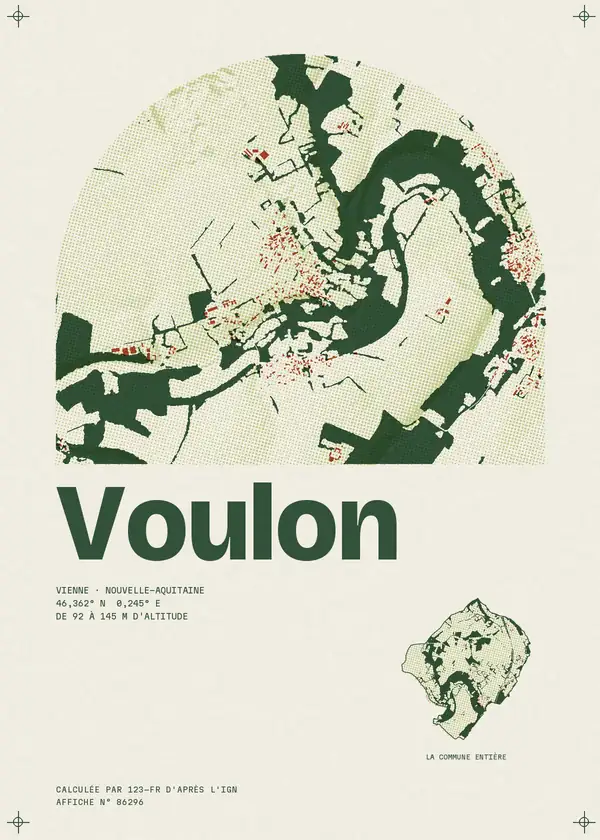 Affiche de Voulon, calculée par 123-fr d'après l'IGN