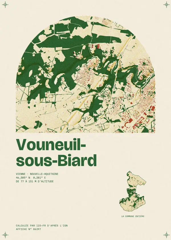Affiche de Vouneuil-sous-Biard, calculée par 123-fr d'après l'IGN