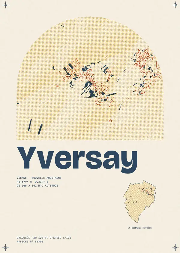 Affiche de Yversay, calculée par 123-fr d'après l'IGN
