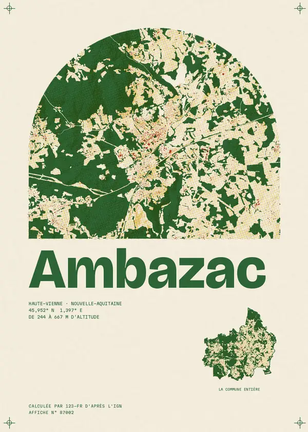 Affiche de Ambazac, calculée par 123-fr d'après l'IGN