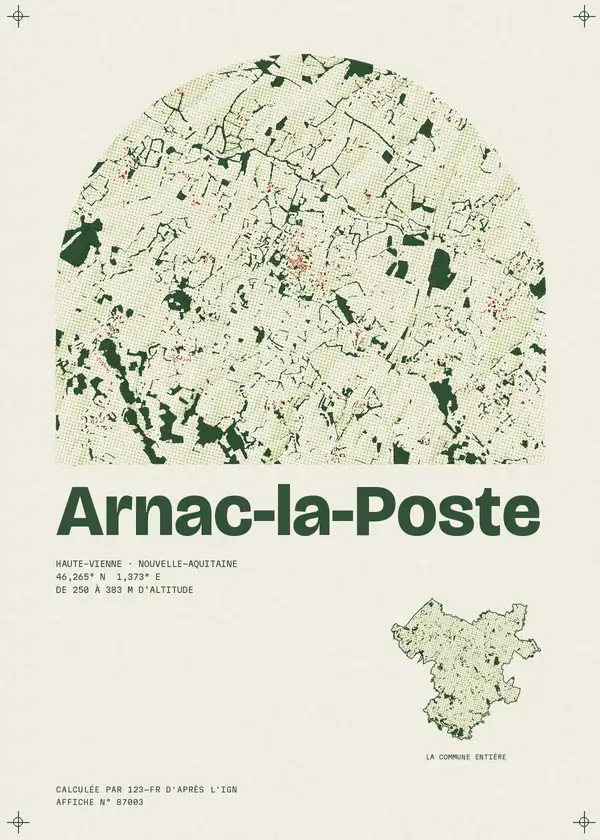 Affiche de Arnac-la-Poste, calculée par 123-fr d'après l'IGN