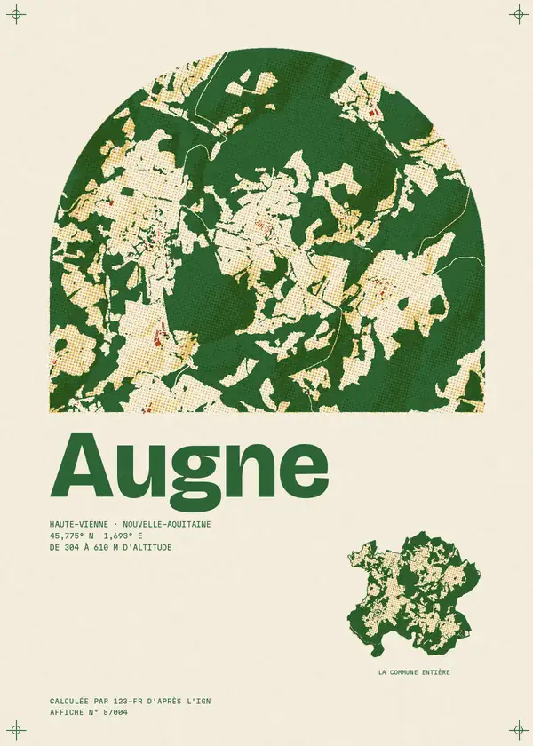 Affiche de Augne, calculée par 123-fr d'après l'IGN