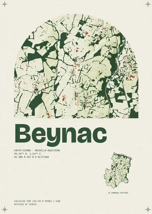 Affiche de Beynac, calculée par 123-fr d'après l'IGN