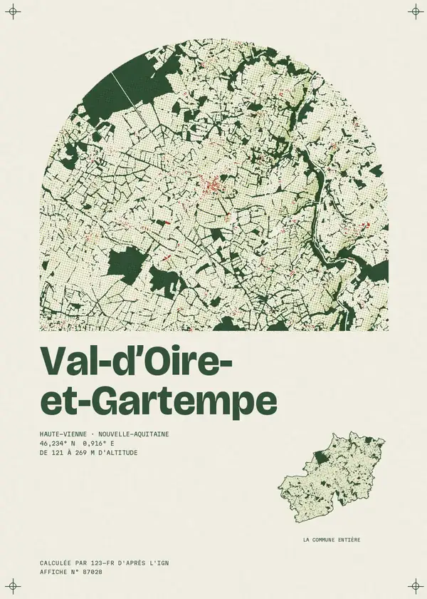 Affiche de Val-d'Oire-et-Gartempe, calculée par 123-fr d'après l'IGN