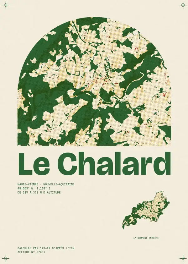 Affiche de Le Chalard, calculée par 123-fr d'après l'IGN