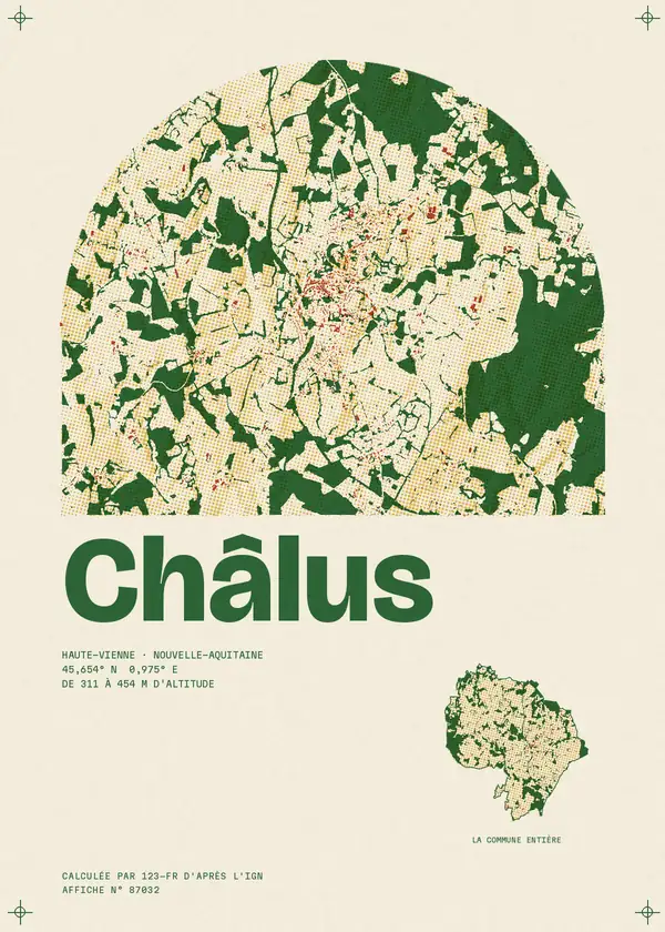 Affiche de Châlus, calculée par 123-fr d'après l'IGN