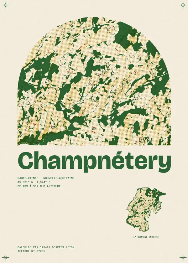 Affiche de Champnétery, calculée par 123-fr d'après l'IGN