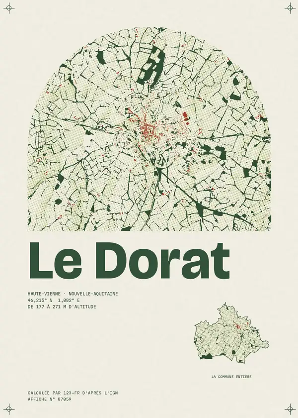 Affiche de Le Dorat, calculée par 123-fr d'après l'IGN