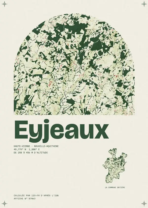 Affiche de Eyjeaux, calculée par 123-fr d'après l'IGN