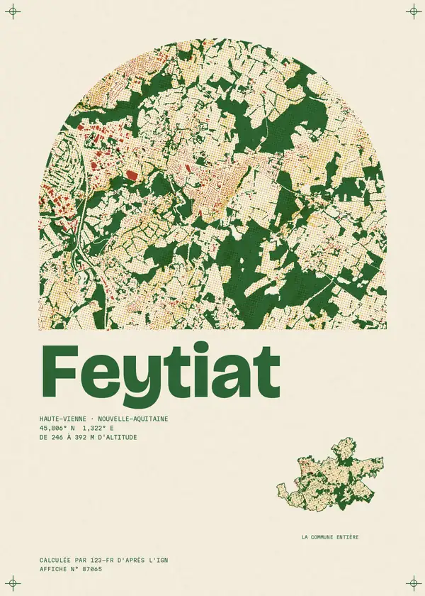 Affiche de Feytiat, calculée par 123-fr d'après l'IGN