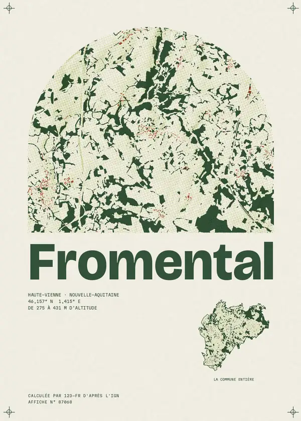 Affiche de Fromental, calculée par 123-fr d'après l'IGN