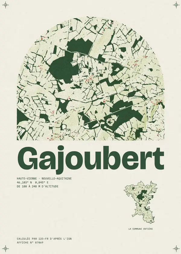 Affiche de Gajoubert, calculée par 123-fr d'après l'IGN