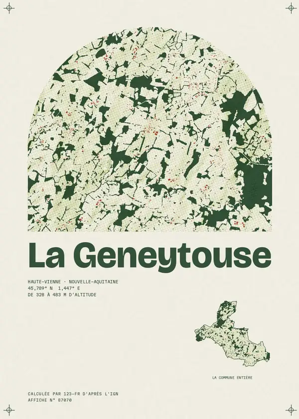 Affiche de La Geneytouse, calculée par 123-fr d'après l'IGN