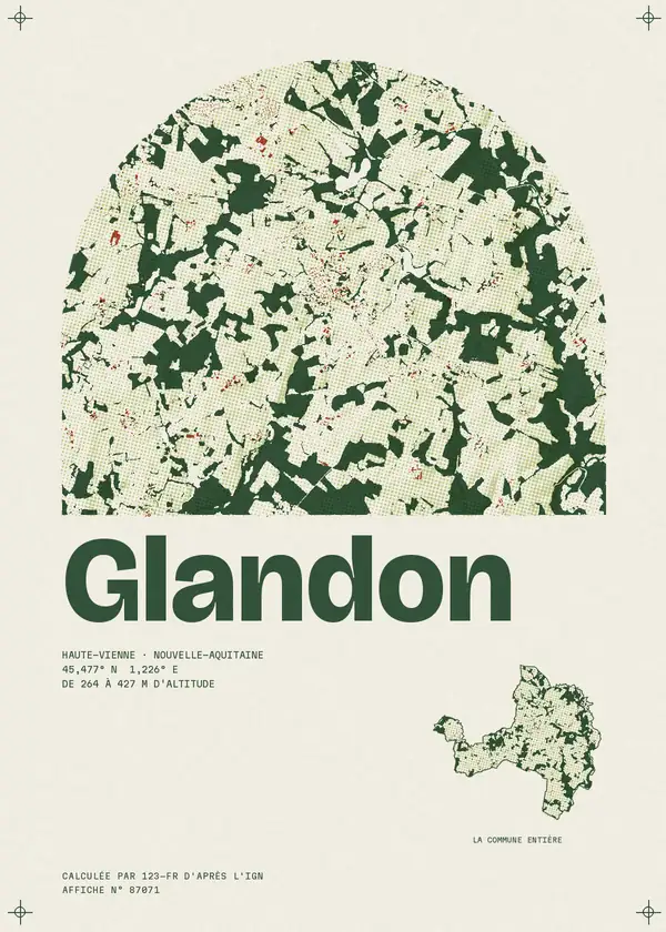 Affiche de Glandon, calculée par 123-fr d'après l'IGN