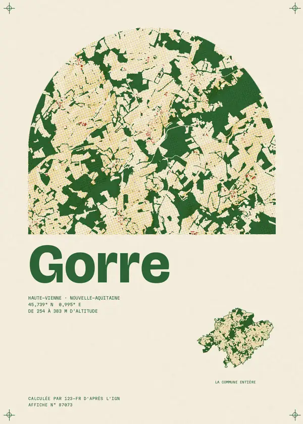 Affiche de Gorre, calculée par 123-fr d'après l'IGN