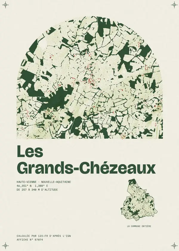 Affiche de Les Grands-Chézeaux, calculée par 123-fr d'après l'IGN