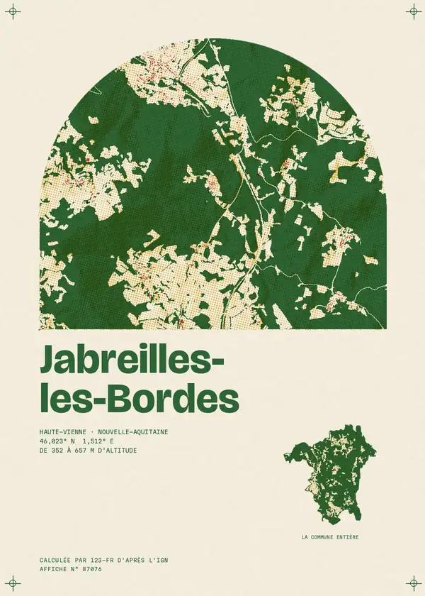 Affiche de Jabreilles-les-Bordes, calculée par 123-fr d'après l'IGN