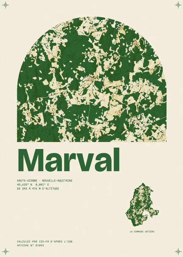 Affiche de Marval, calculée par 123-fr d'après l'IGN