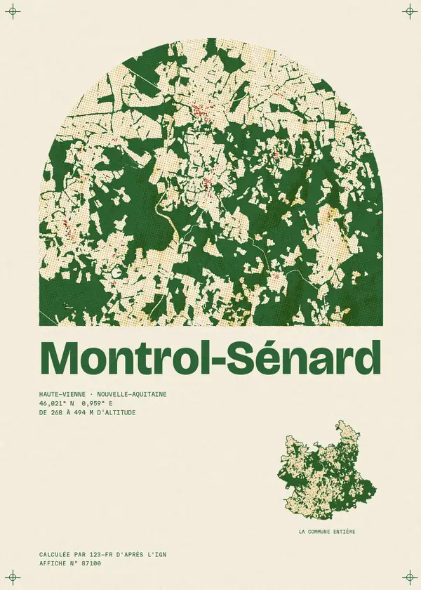 Affiche de Montrol-Sénard, calculée par 123-fr d'après l'IGN