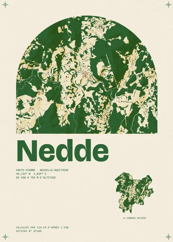 Affiche de Nedde, calculée par 123-fr d'après l'IGN