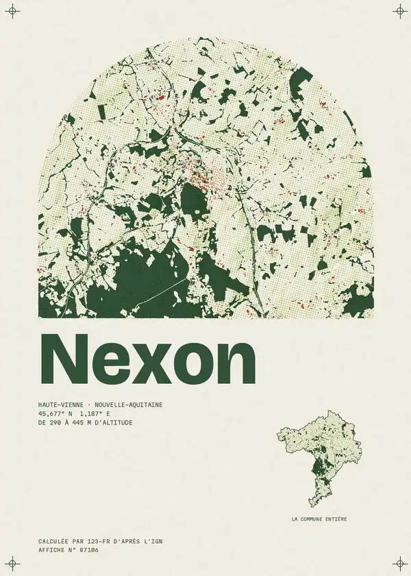 Affiche de Nexon, calculée par 123-fr d'après l'IGN