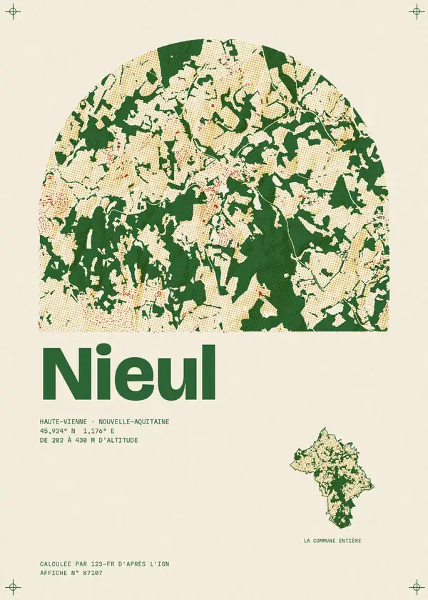 Affiche de Nieul, calculée par 123-fr d'après l'IGN