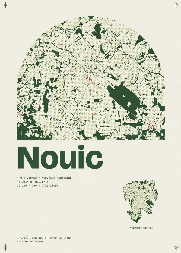 Affiche de Nouic, calculée par 123-fr d'après l'IGN