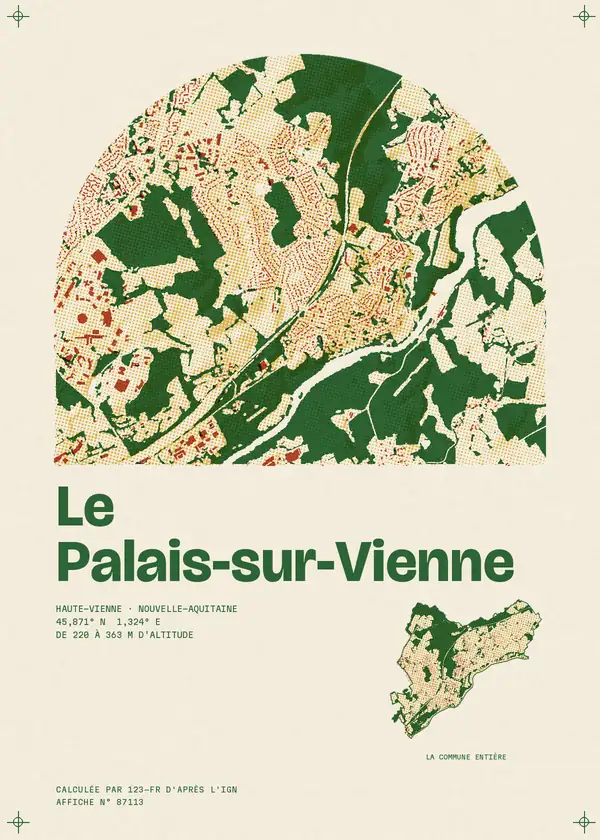 Affiche de Le Palais-sur-Vienne, calculée par 123-fr d'après l'IGN
