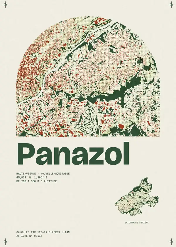 Affiche de Panazol, calculée par 123-fr d'après l'IGN