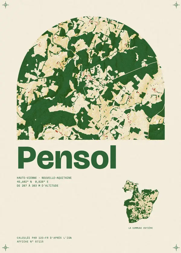 Affiche de Pensol, calculée par 123-fr d'après l'IGN