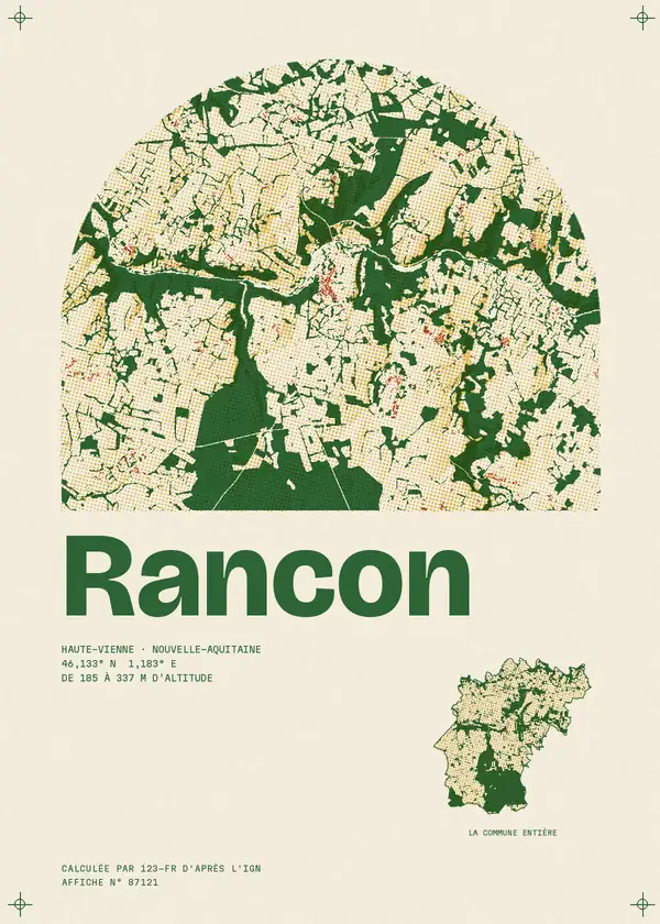 Affiche de Rancon, calculée par 123-fr d'après l'IGN