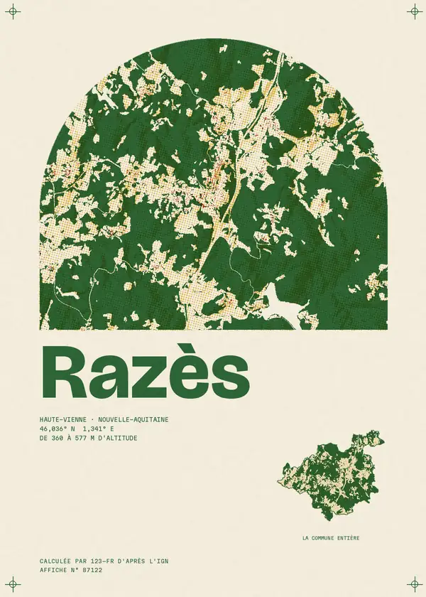 Affiche de Razès, calculée par 123-fr d'après l'IGN
