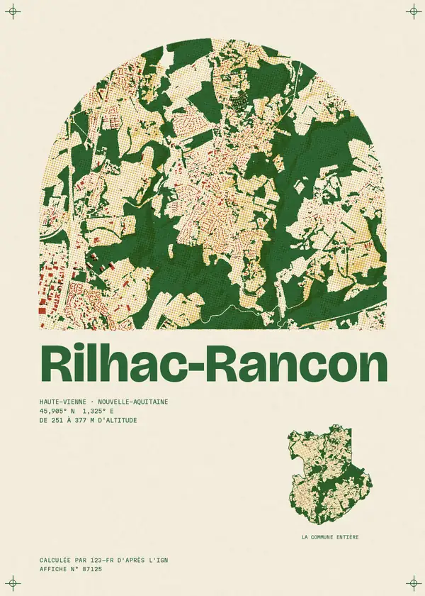 Affiche de Rilhac-Rancon, calculée par 123-fr d'après l'IGN