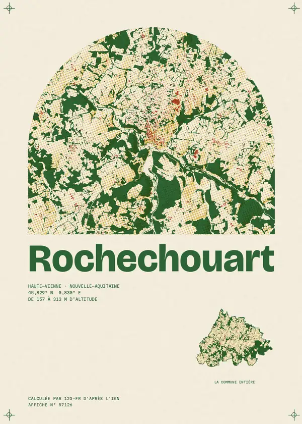 Affiche de Rochechouart, calculée par 123-fr d'après l'IGN