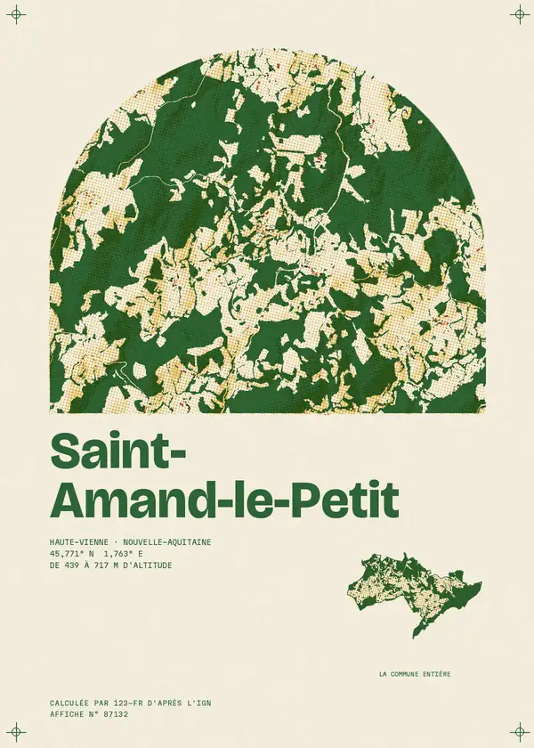Affiche de Saint-Amand-le-Petit, calculée par 123-fr d'après l'IGN