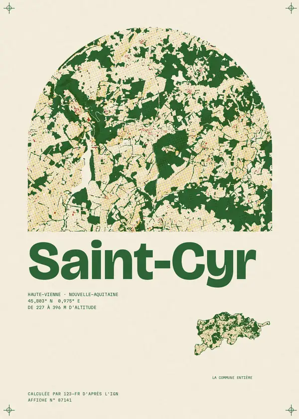 Affiche de Saint-Cyr, calculée par 123-fr d'après l'IGN