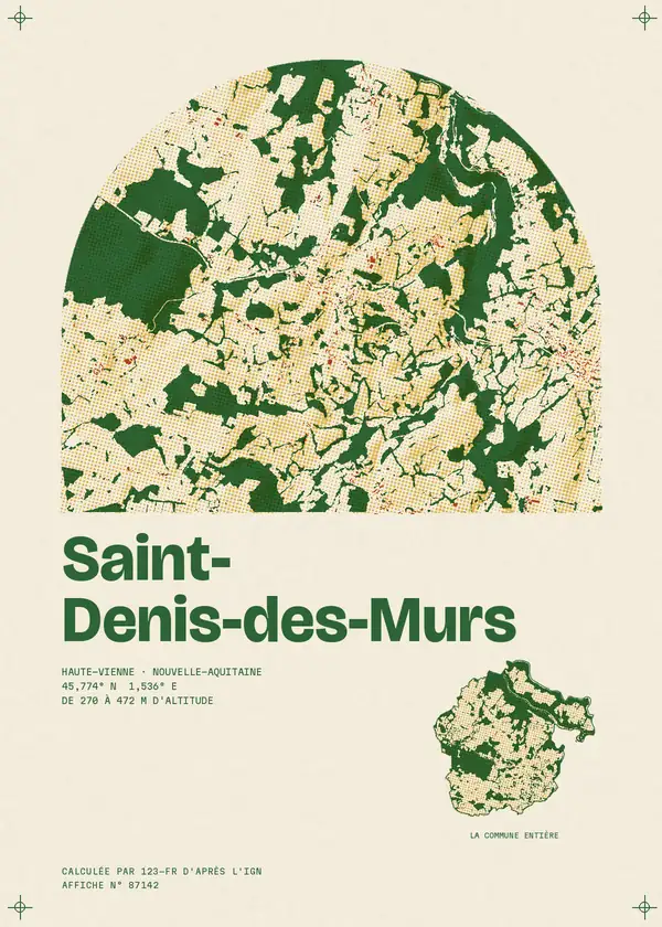 Affiche de Saint-Denis-des-Murs, calculée par 123-fr d'après l'IGN