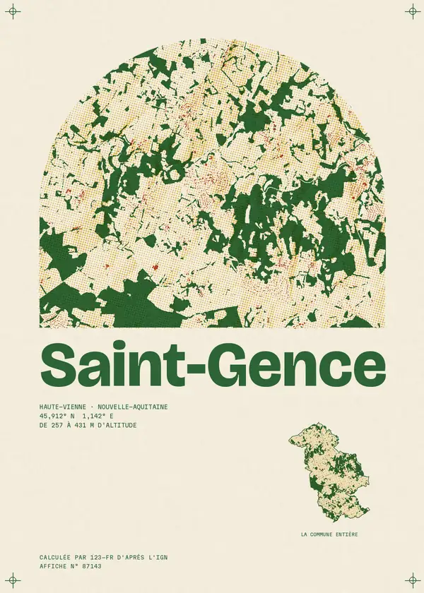 Affiche de Saint-Gence, calculée par 123-fr d'après l'IGN