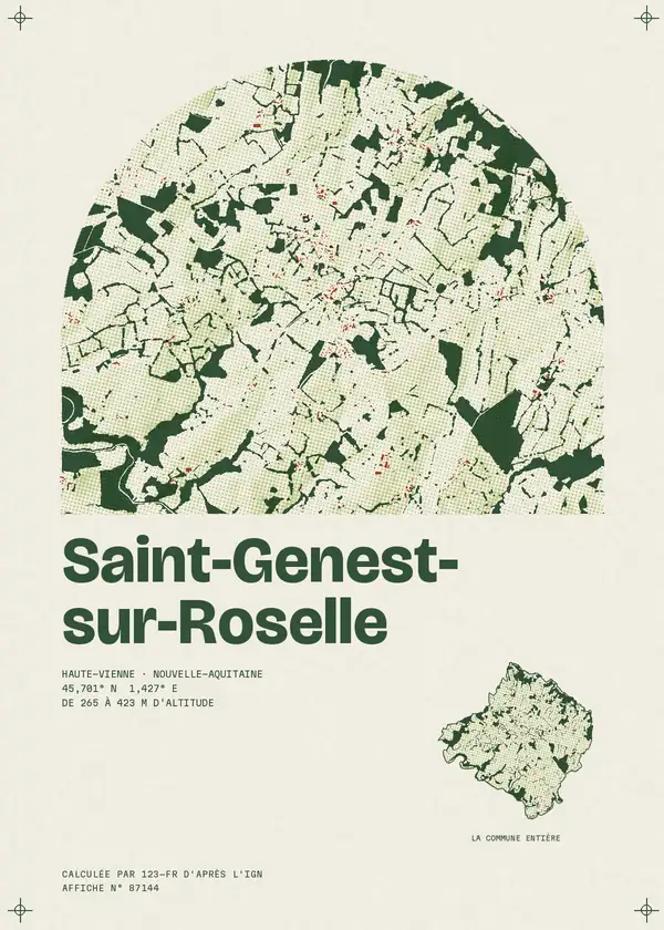 Affiche de Saint-Genest-sur-Roselle, calculée par 123-fr d'après l'IGN