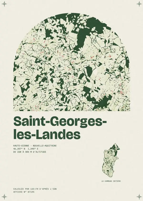 Affiche de Saint-Georges-les-Landes, calculée par 123-fr d'après l'IGN