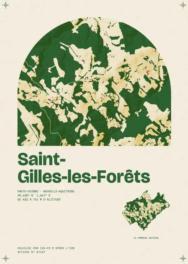 Affiche de Saint-Gilles-les-Forêts, calculée par 123-fr d'après l'IGN