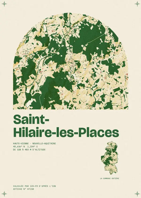 Affiche de Saint-Hilaire-les-Places, calculée par 123-fr d'après l'IGN