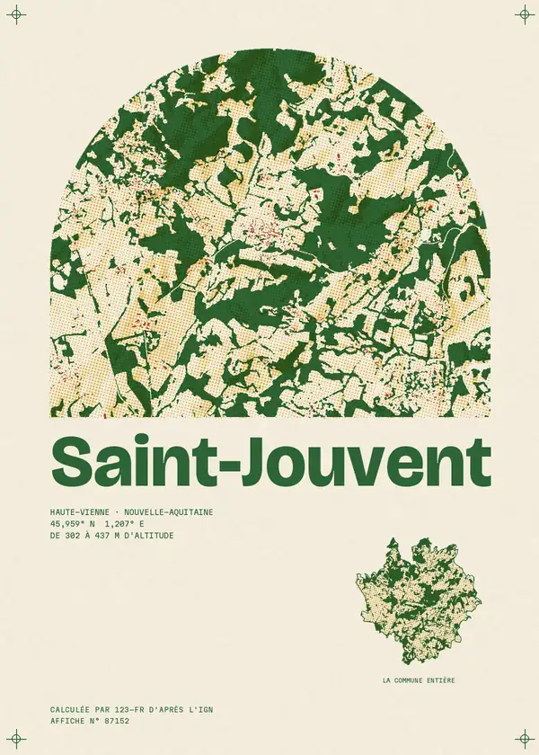 Affiche de Saint-Jouvent, calculée par 123-fr d'après l'IGN
