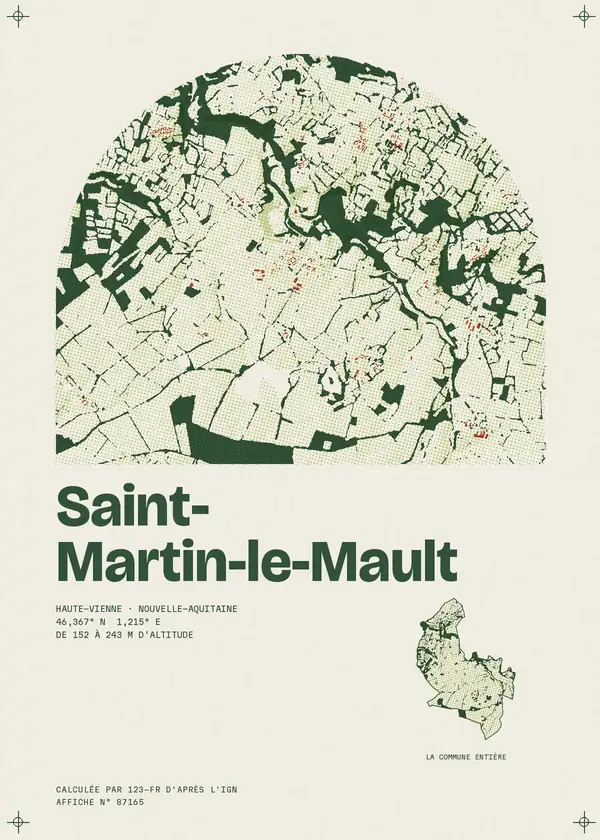 Affiche de Saint-Martin-le-Mault, calculée par 123-fr d'après l'IGN